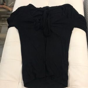 Black top with tie around neck